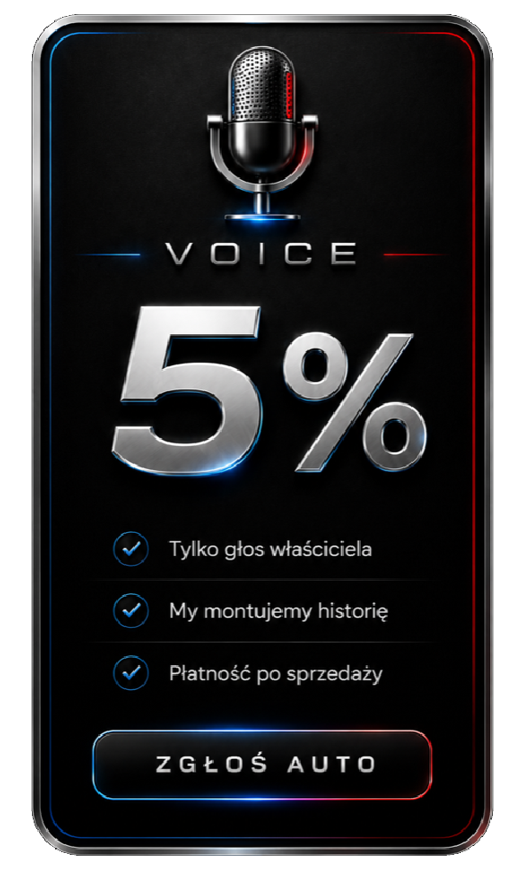 VOICE 5% - tylko głos właściciela, BYOWNR montuje historię, płatność po sprzedaży